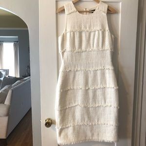 J Crew Tweed Dress Size 10 Tall - Cream *New*